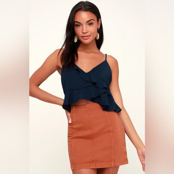 Free People Tan Mini Skirt - Picture 5 of 14